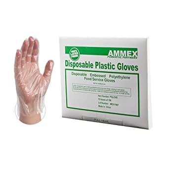 Picture of Ammex Disposable Polyethylene Gloves Food Service (20 Boxes of 500)