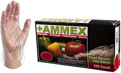Picture of Ammex Disposable Polyethylene Gloves Food Service (4 Boxes of 500)