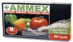 Picture of Ammex Disposable Polyethylene Gloves Food Service (500 pcs)